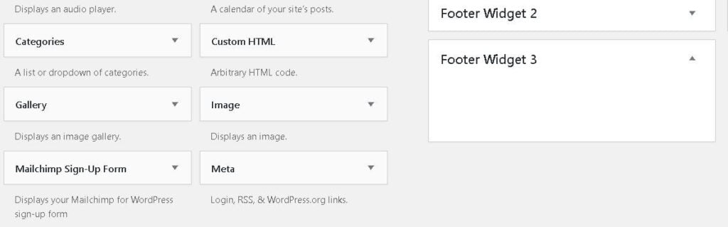 Footer >> Widget